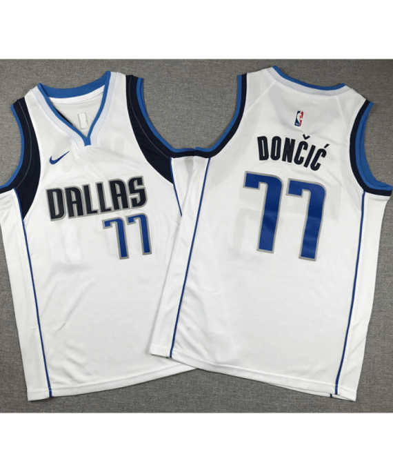 Camiseta Luka Dončić #77 Dallas Mavericks 2023 Blanco Niño