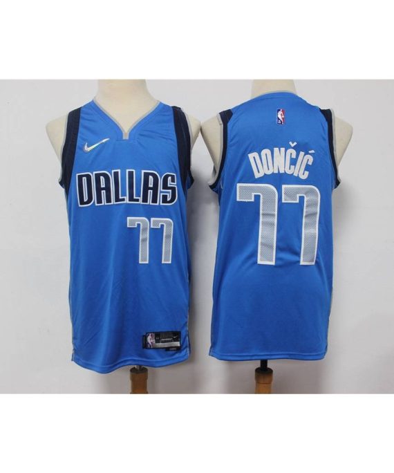 Camiseta Luka Dončić #77 Dallas Mavericks Edición 75 Aniversario Azul