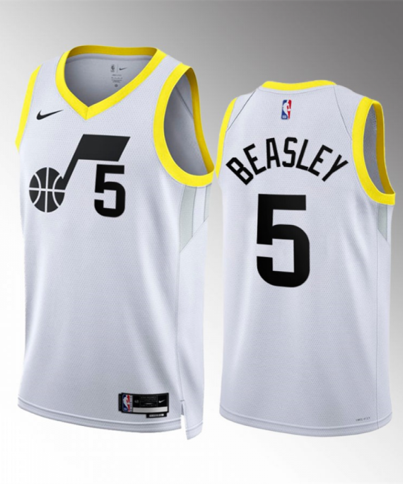 Camiseta Malik Beasley #5 Utah Jazz 2023 Blanco