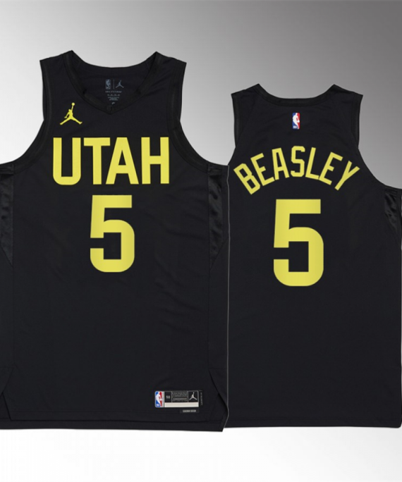 Camiseta Malik Beasley #5 Utah Jazz 2023 Negro