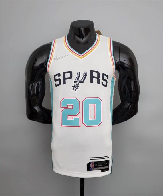 Camiseta Manu Ginóbili #20 San Antonio Spurs 2022 City Edition Blanco