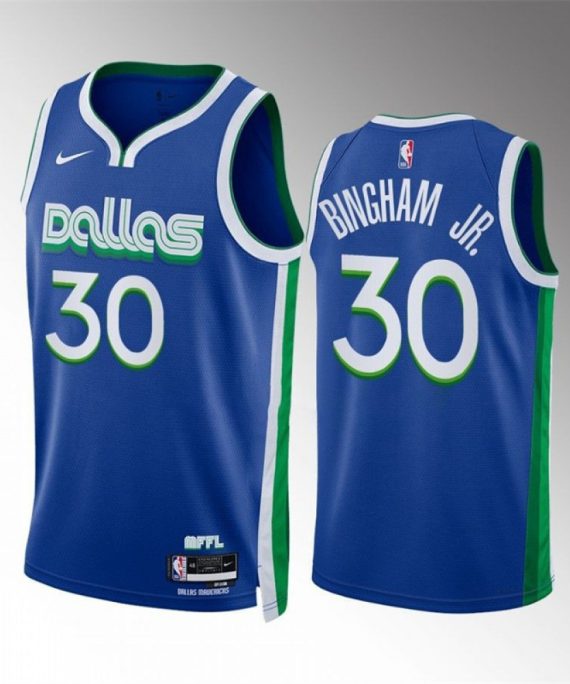 Camiseta Marcus Bingham Jr. #30 Dallas Mavericks 2023 Azul City Edition