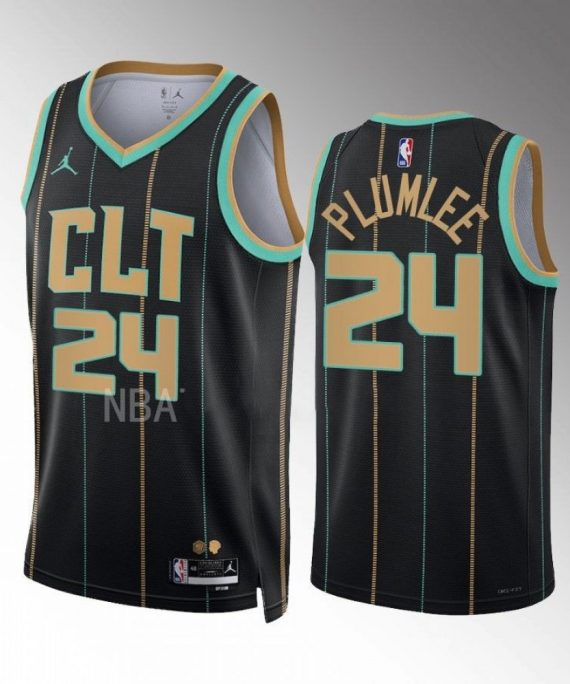 Camiseta Mason Plumlee #24 Charlotte Hornets 2022-23 City Edition Negro
