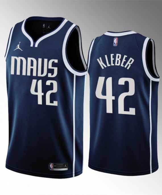 Camiseta Maxi Kleber #42 Dallas Mavericks 2023 Azul Statement Edition