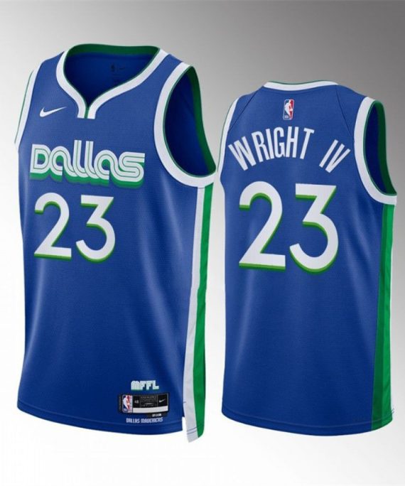 Camiseta Mckinley Wright Iv #23 Dallas Mavericks 2023 Azul City Edition