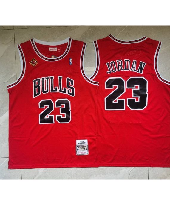 Camiseta Michael Jordan #23 Chicago Bulls Rojo Icon Oro