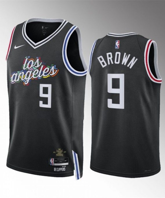 Camiseta Moses Brown #9 Los Angeles Clippers 2023 Negro City Edition