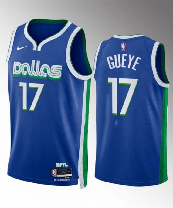 Camiseta Mouhamadou Gueye #17 Dallas Mavericks 2023 Azul City Edition
