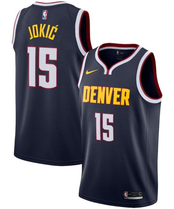 Camiseta Nikola Jokic #15 Denver Nuggets 18/19 Azul Marino Icon Edition