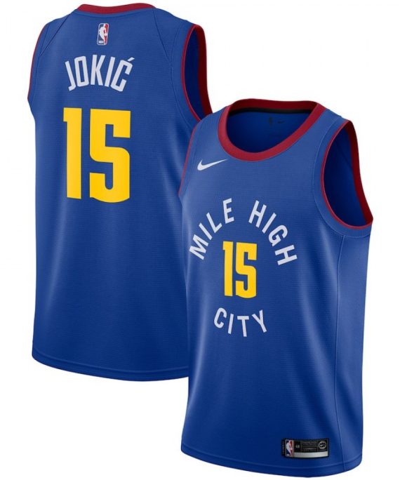 Camiseta Nikola Jokic #15 Denver Nuggets 18/19 Azul Statement Edition