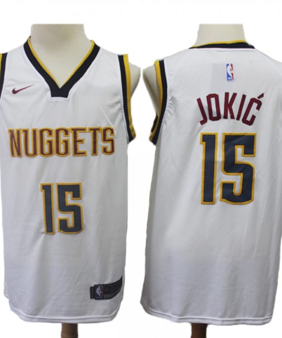 Camiseta Nikola Jokic #15 Denver Nuggets 18/19 Blanco Association Edition