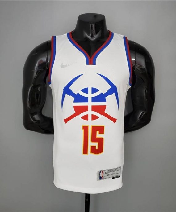 Camiseta Nikola Jokić #15 Denver Nuggets 2021 Earned Edition Blanco