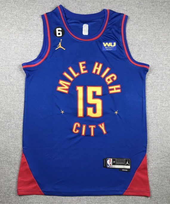 Camiseta Nikola Jokić #15 Denver Nuggets 2023 Azul City Edition