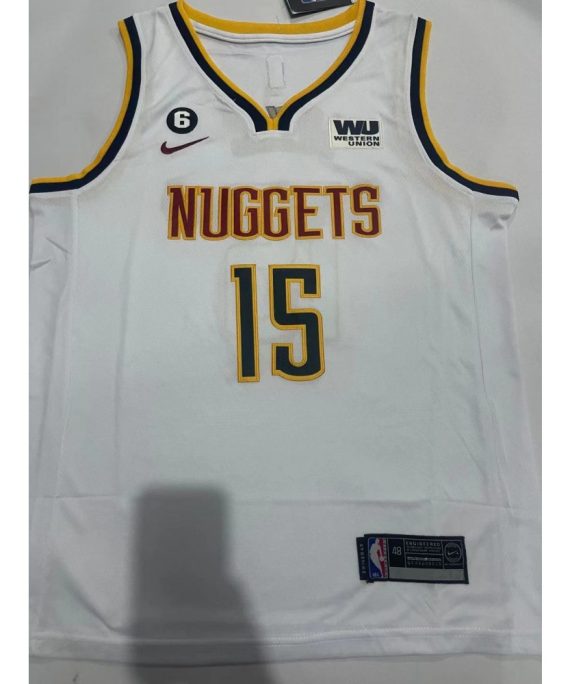 Camiseta Nikola Jokić #15 Denver Nuggets 2023 Blanco