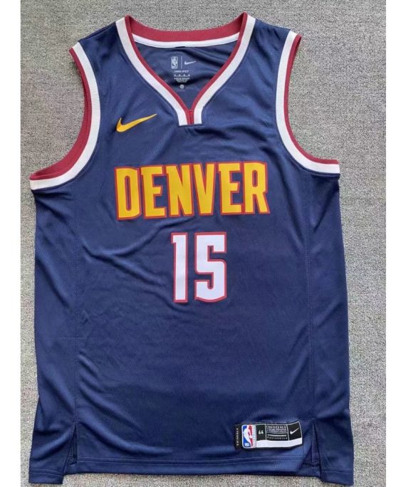 Camiseta Nikola Jokić #15 Denver Nuggets Azul Oscuro