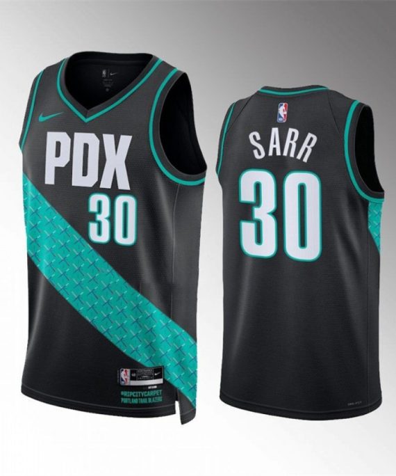 Camiseta Olivier Sarr #30 Portland Trail Blazers 2023 Negro City Edition