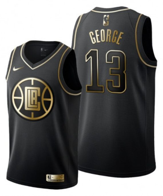Camiseta Paul George #13 Los Angeles Clippers 19/20 Negro Golden Edition