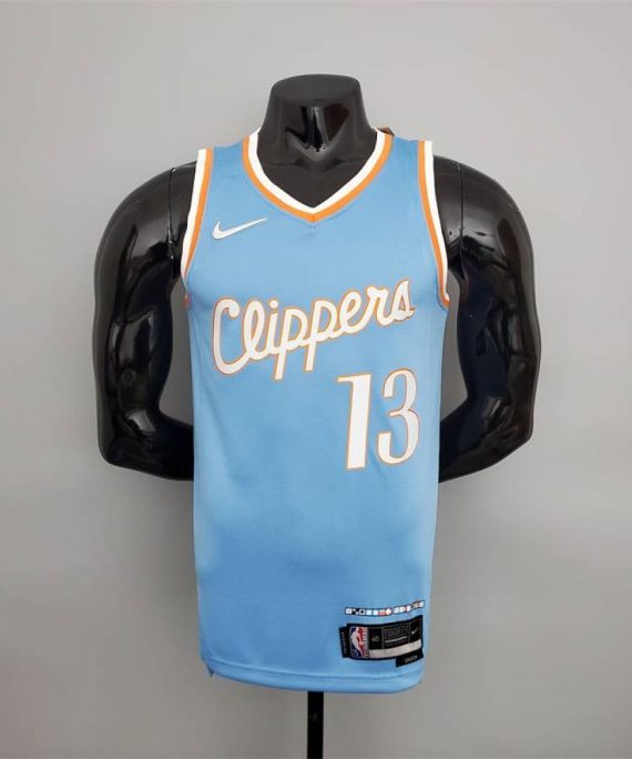 Camiseta Paul George #13 Los Angeles Clippers 2022 City Edition Azul Claro