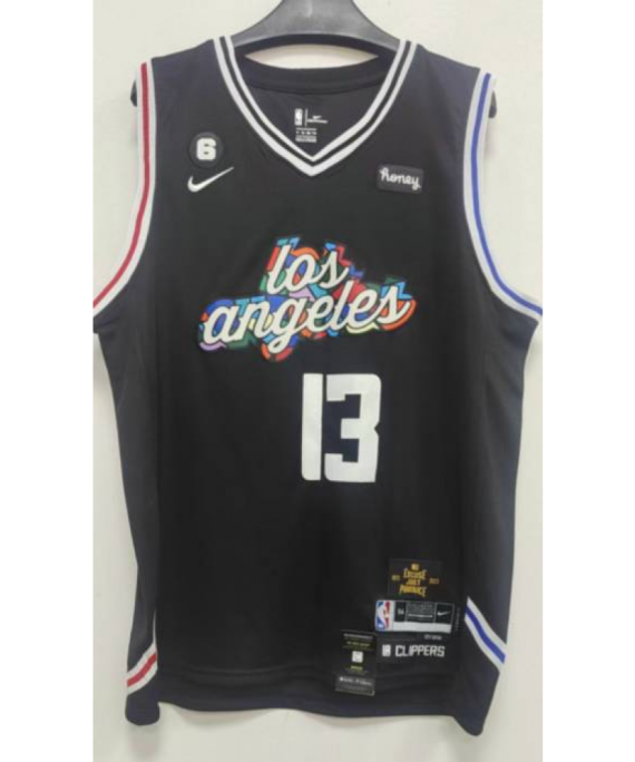 Camiseta Paul George #13 Los Angeles Clippers 2023 Negro City Edition