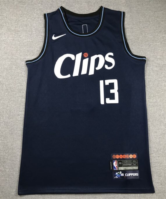 Camiseta Paul George #13 Los Angeles Clippers 2024 Azul Oscuro City Edition