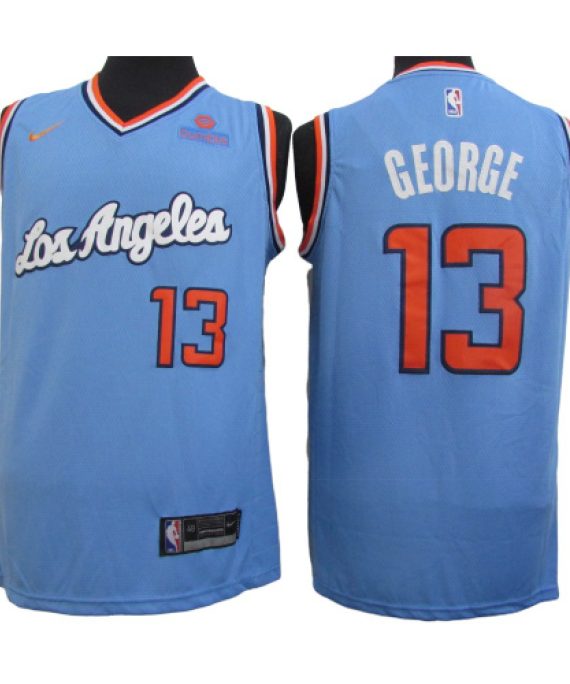 Camiseta Paul George #13 Los Angeles Clippers Azul Latin Edition