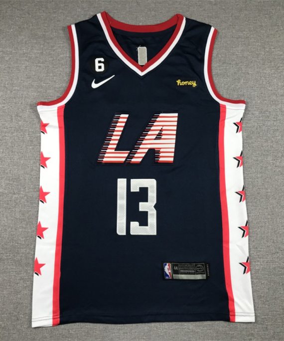 Camiseta Paul George #13 Los Angeles Clippers Azul Oscuro