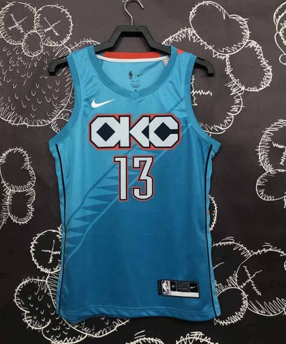 Camiseta Paul George #13 Oklahoma City Thunder 18/19 Azul City Edition