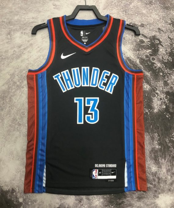 Camiseta Paul George #13 Oklahoma City Thunder 2023 Negro City Edition