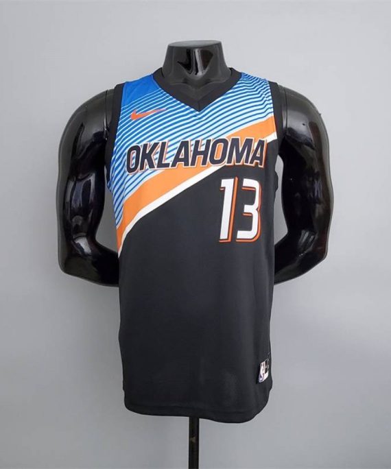 Camiseta Paul George #13 Oklahoma City Thunder City Edition Negro