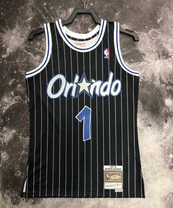 Camiseta Penny Hardaway #1 Orlando Magic 1995 Classic Edition Negro