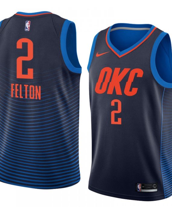 Camiseta Raymond Felton #2 Oklahoma City Thunder Azul Oscuro Con Rayas
