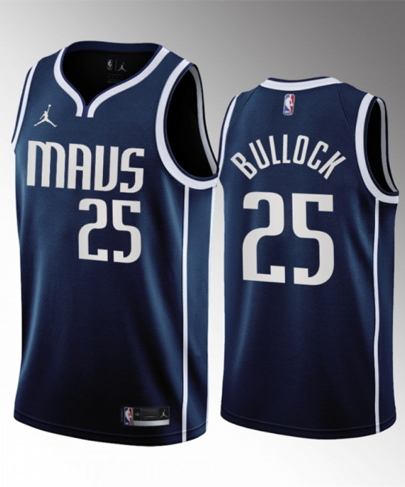 Camiseta Reggie Bullock #25 Dallas Mavericks 2023 Azul Statement Edition