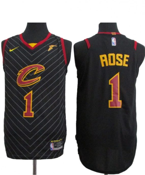 Camiseta Derrick Rose #1 Cleveland Cavaliers 17/18 Negro