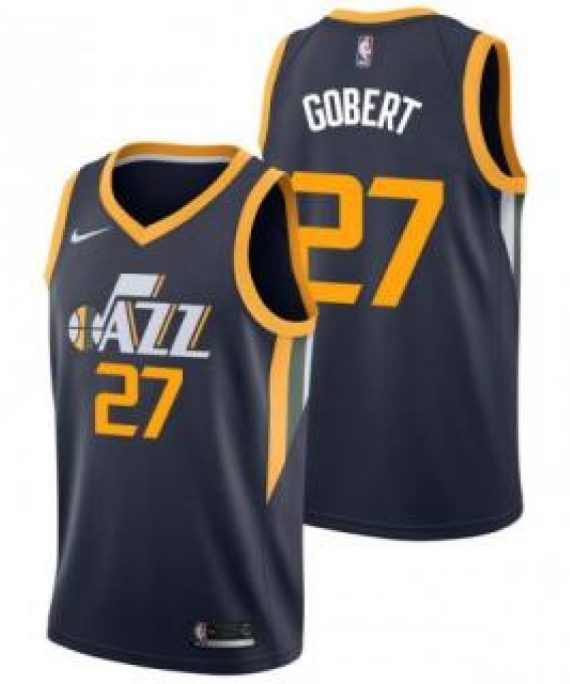 Camiseta Rudy Gobert #27 Utah Jazz 17/18 Azul Marino Icon Edition