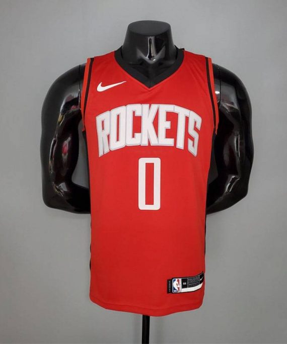 Camiseta Russell Westbrook #0 Houston Rockets 2021 Rojo