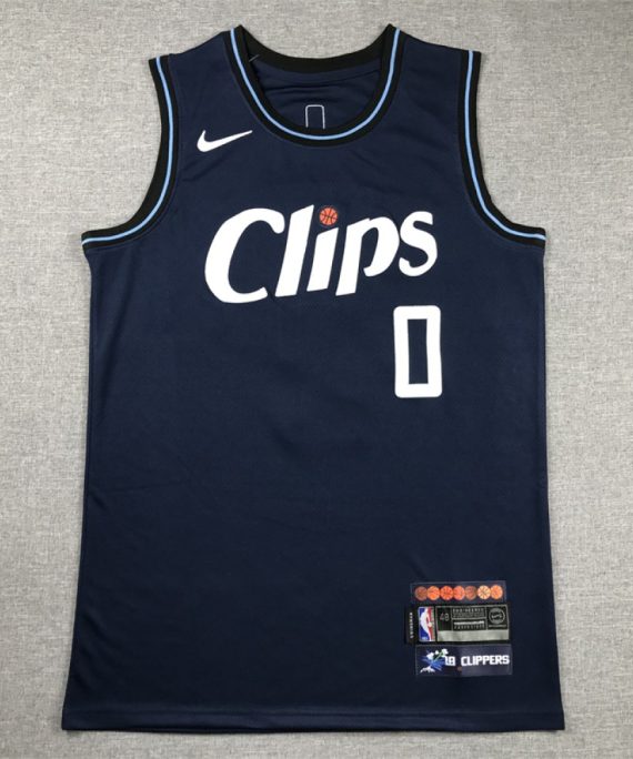 Camiseta Russell Westbrook #0 Los Angeles Clippers 2024 City Edition Azul Oscuro