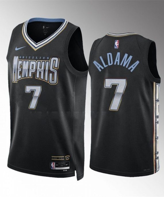 Camiseta Santi Aldama #7 Memphis Grizzlies 2023 Negro City Edition
