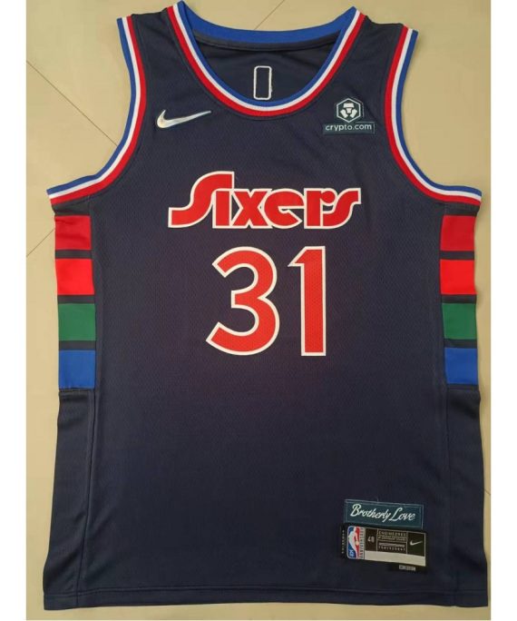 Camiseta Seth Curry #31 Philadelphia 76ers 2022 Azul Oscuro