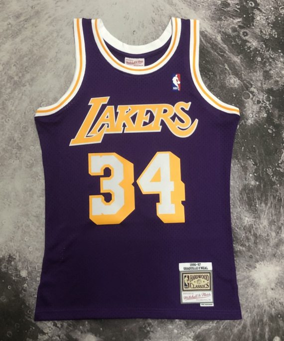 Camiseta Shaquille O'Neal #34 Los Angeles Lakers 1996/97 Púrpura