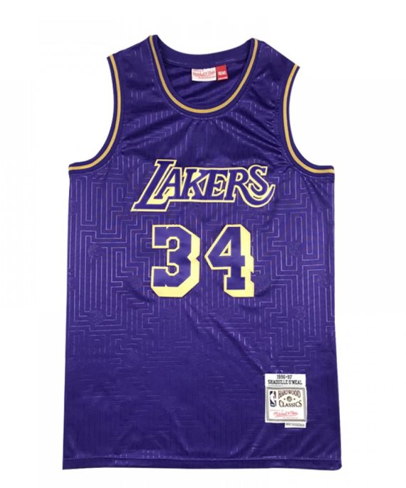 Camiseta Shaquille O'Neal #34 Los Angeles Lakers Púrpura Mouse Limited Edition