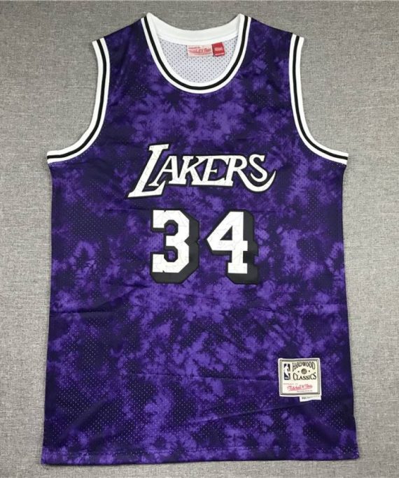 Camiseta Shaquille O'Neal #34 Los Angeles Lakers Astrología Edición Púrpura