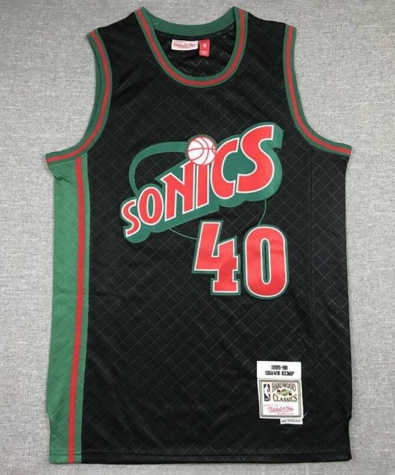 Camiseta Shawn Kemp #40 Oklahoma City Thunder Clásico Edition Negro