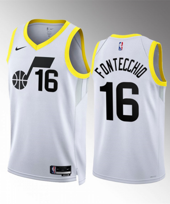 Camiseta Simone Fontecchio #16 Utah Jazz 2023 Blanco
