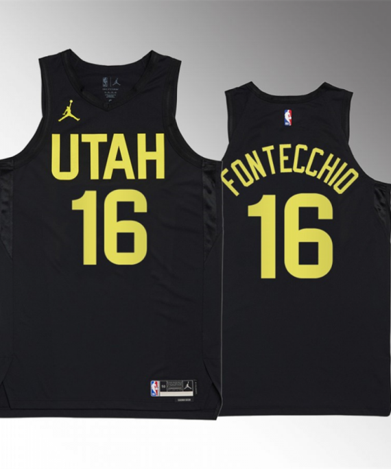Camiseta Simone Fontecchio #16 Utah Jazz 2023 Negro