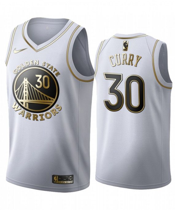 Camiseta Stephen Curry #30 Golden State Warriors Blanco Gold Edition