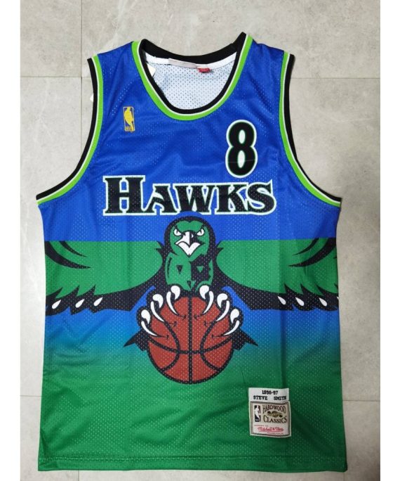Camiseta Steve Smith #8 Atlanta Hawks M&N Edición Clásico Verde