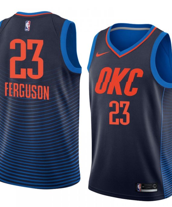 Camiseta Terrance Ferguson #23 Oklahoma City Thunder Azul Oscuro Con Rayas