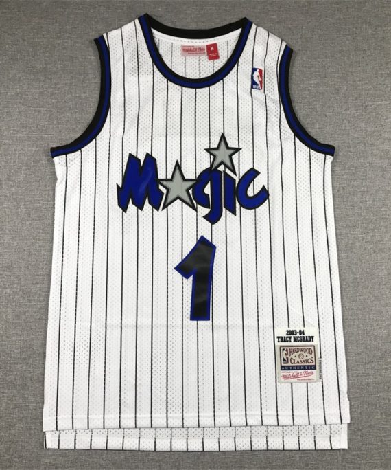 Camiseta Tracy McGrady #1 Orlando Magic Rayas Blancas