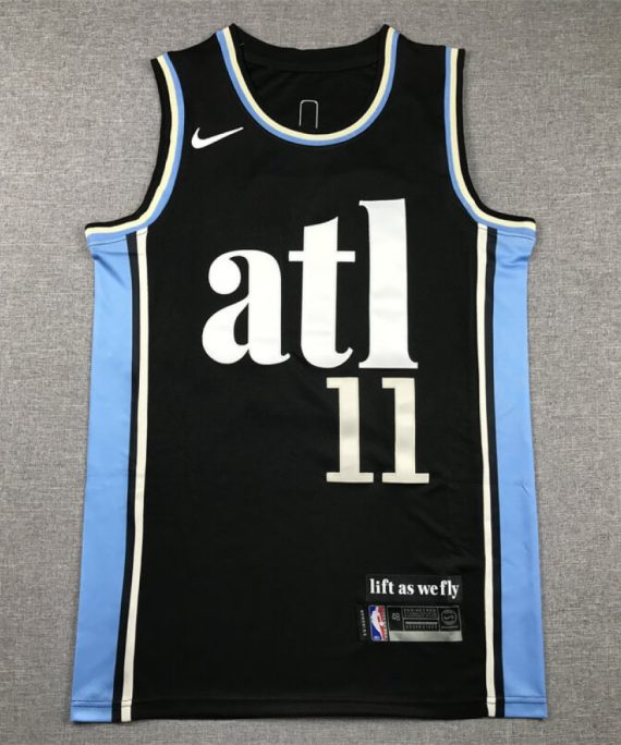 Camiseta Trae Young #11 Atlanta Hawks 2024 Negro City Edition