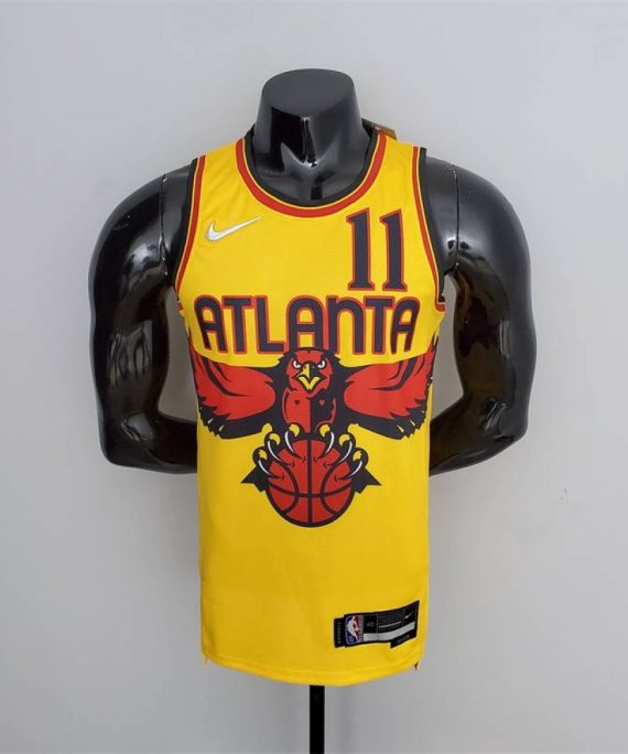 Camiseta Trae Young #11 Atlanta Hawks Edición 75 Aniversario 2022 City Edition Amarillo